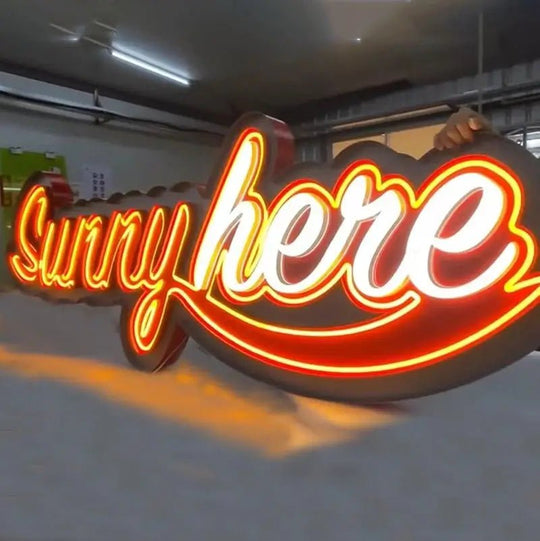 Blacklight-reactive neon marquee letters for raves