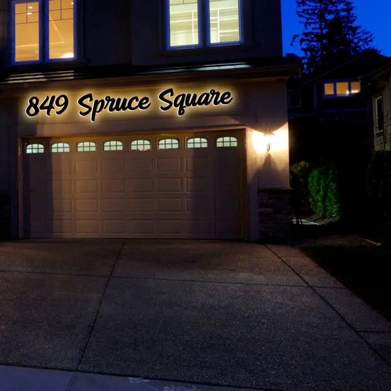 Black matte light-up house numbers for modern minimalist homes