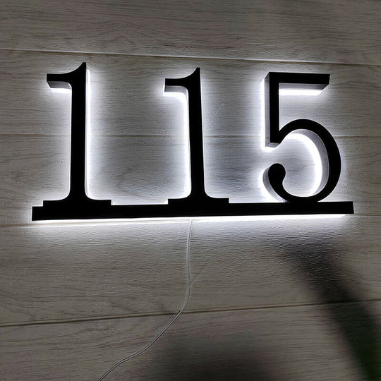 Large print backlit house numbers for enhanced visibility