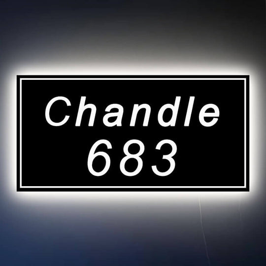 Contemporary illuminated address plaques with numbers 6 Backlit LED House Numbers