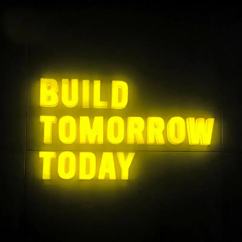 Corporate acrylic signage with LED lights