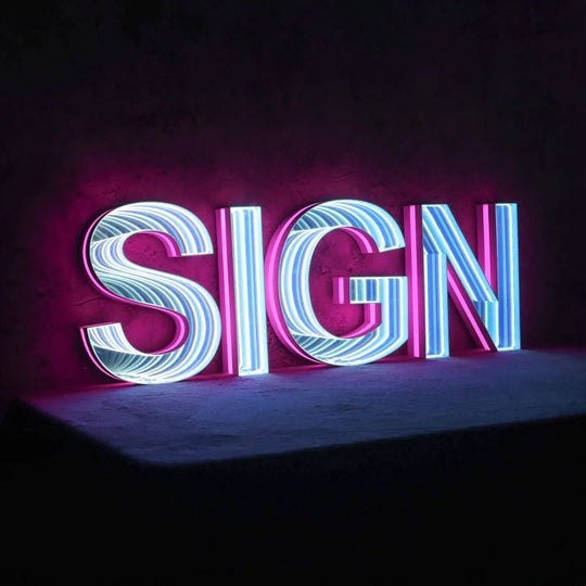 Custom 3D Infinity Mirror LED Light Sign for Home Decor