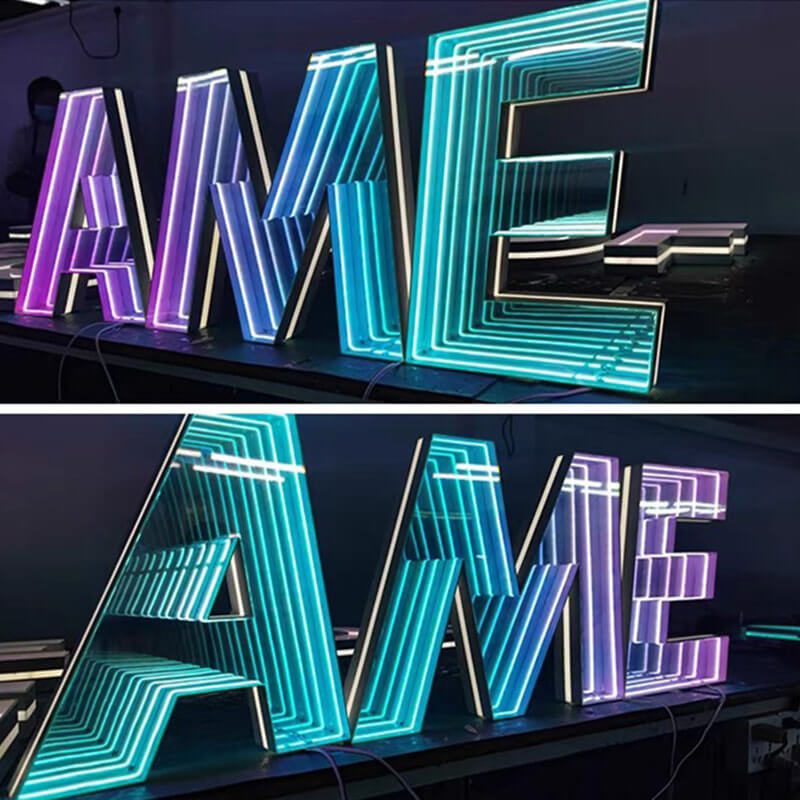 Customizable Infinity Mirror Sign