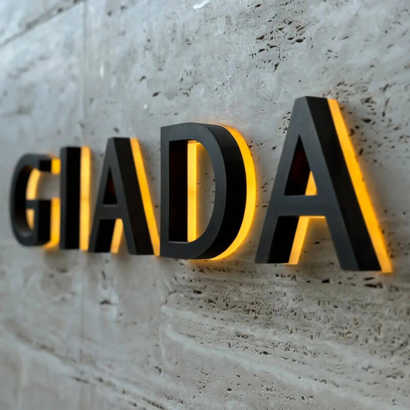 Custom LED backlit channel letters signs for outdoor business branding