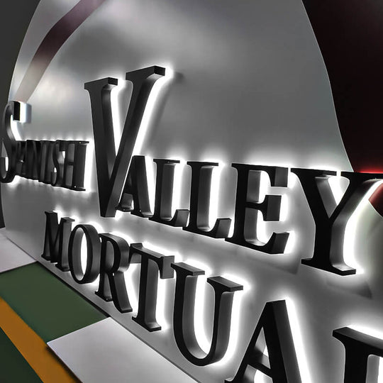 Custom LED backlit signs for offices with energy-efficient lighting