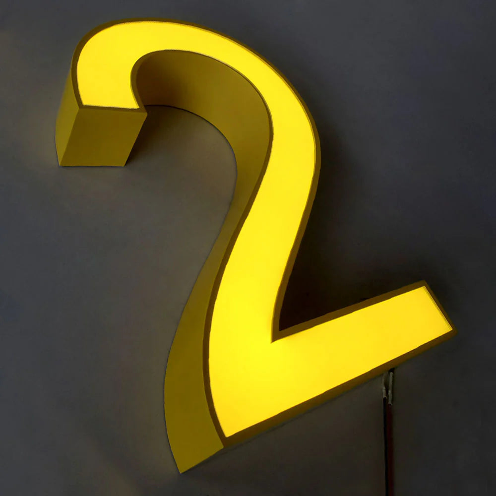 Custom 3D Metal Frontlit Sign with Custom Lighted House Numbers for Homes  