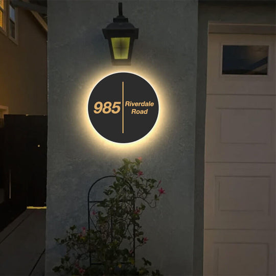 Custom Address Plaque Address Sign Illuminated Number Lightbox Light Up House Choose from solar illuminated, LED, and ones that attach to low-voltage