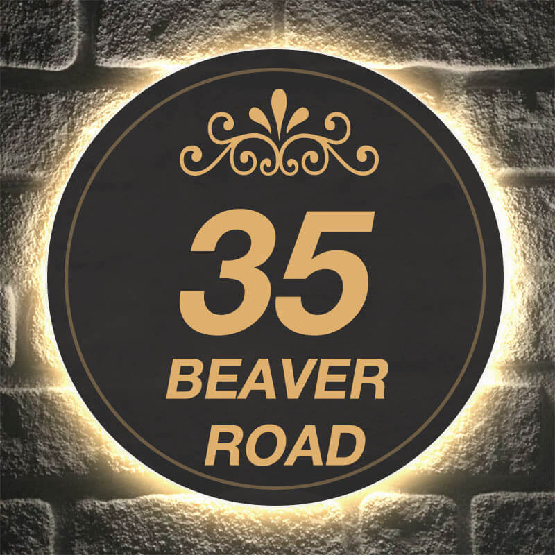 Custom Address Sign with Backlight DIY HOUSE NUMBERS Large selection of beautiful custom address plaques for houses, apartments and community buildings.
