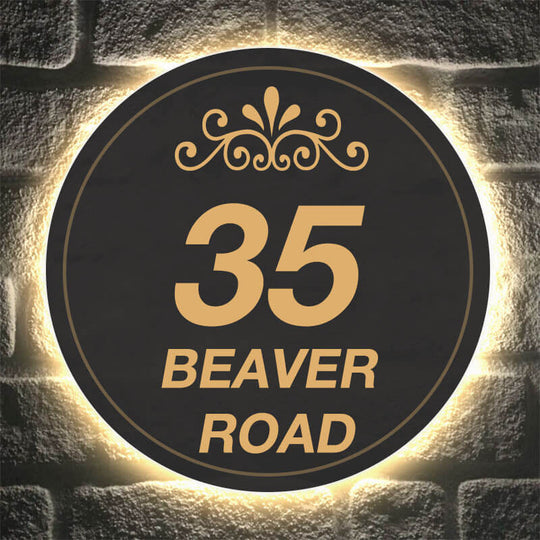 Custom Address Sign with Backlight DIY HOUSE NUMBERS Large selection of beautiful custom address plaques for houses, apartments and community buildings.