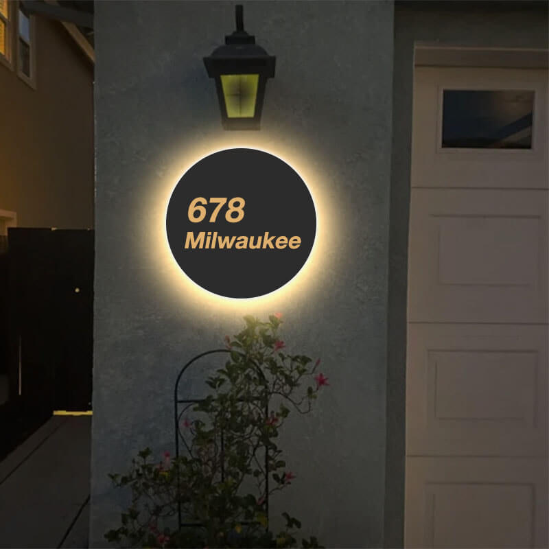 Custom Address Signs Incorporate your home or commercial building with the Modern Lights Illuminated Address Number Collection