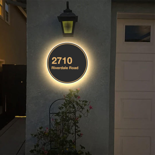Custom House Number Light Box Address Signs Our house number sign is made by stainless steel painted with option colors. 
