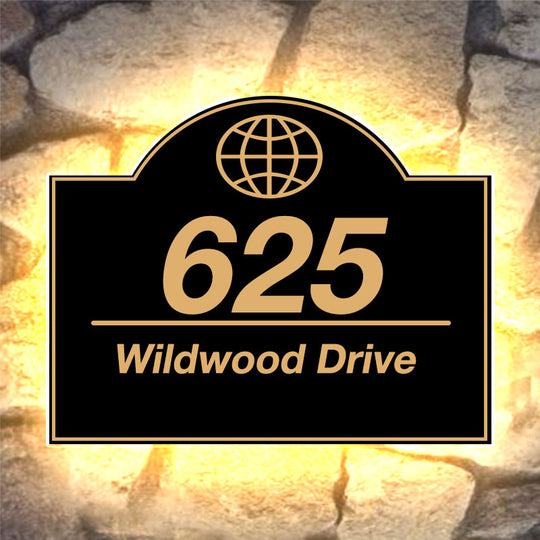 Custom Illuminated Address Signs Solar Address Sign Metal House Letters & Numbers