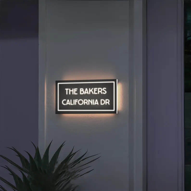 Custom LED House Number,acrylic Address Lightbox,door Plaque