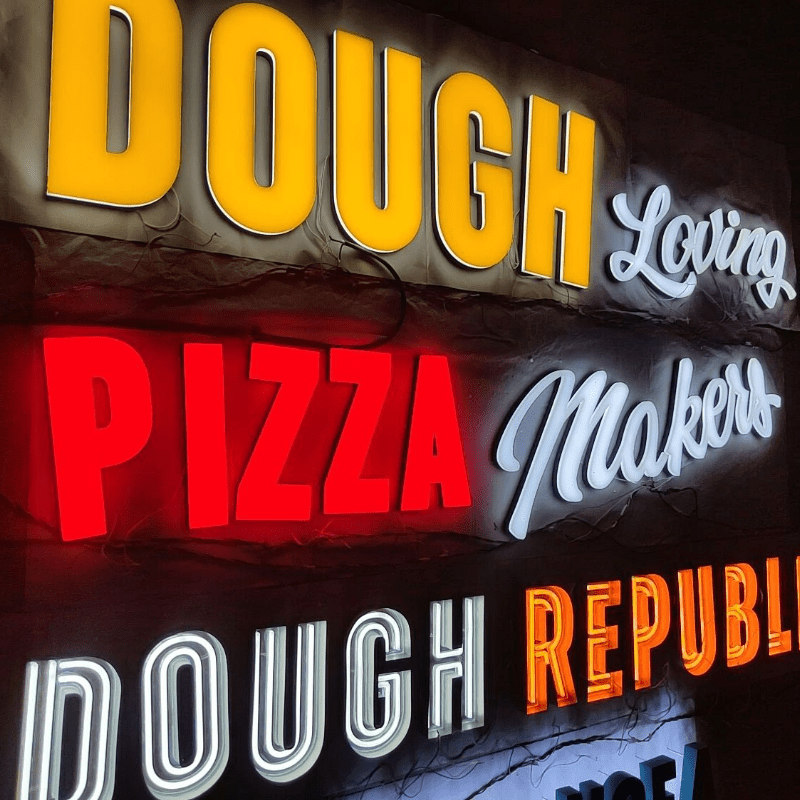 lit acrylic letters with LED backlighting