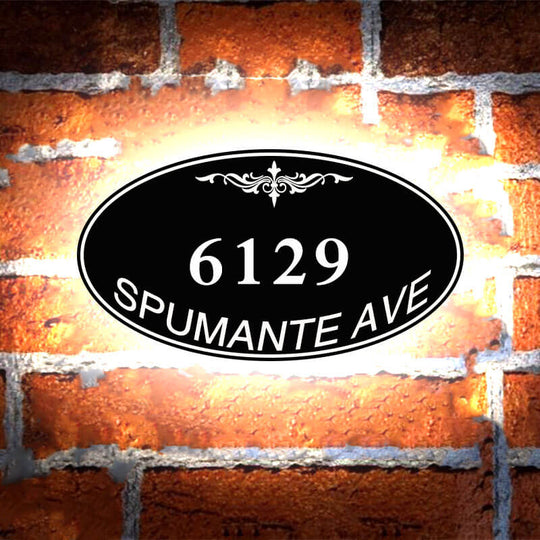 Custom address plaque large aluminum oval online House Numbers for sale Lighted Address Sign Oval lightbox Address 