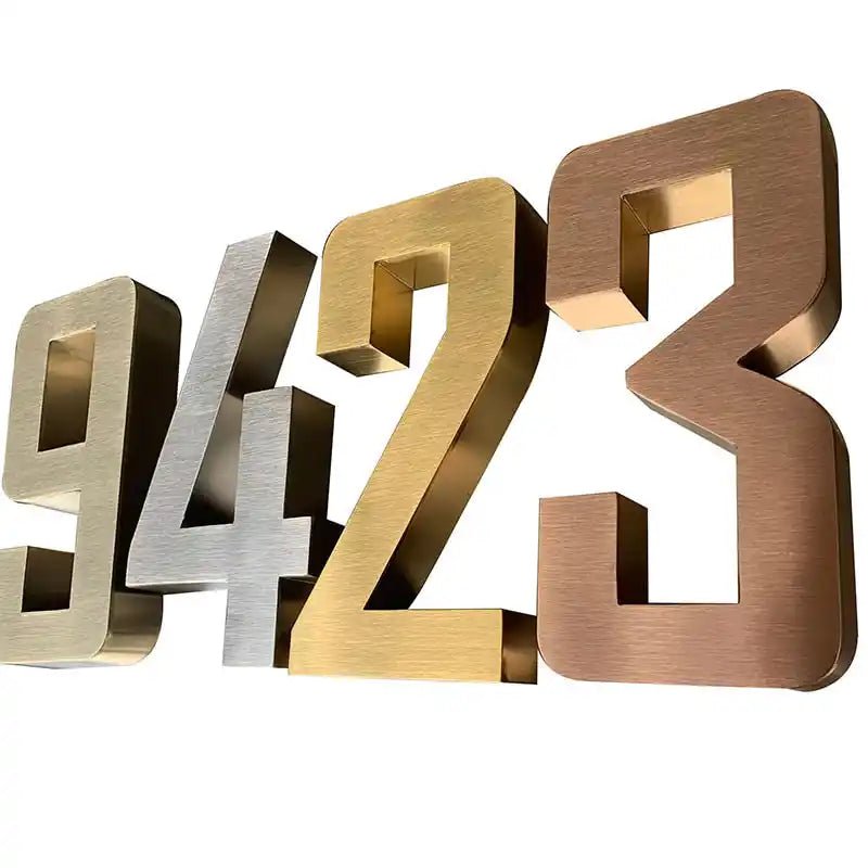 large metal address signs