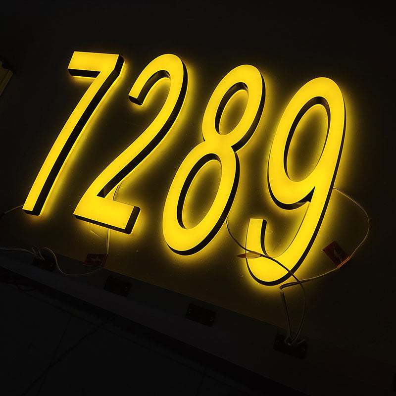 Energy-efficient backlit house numbers light up address signs