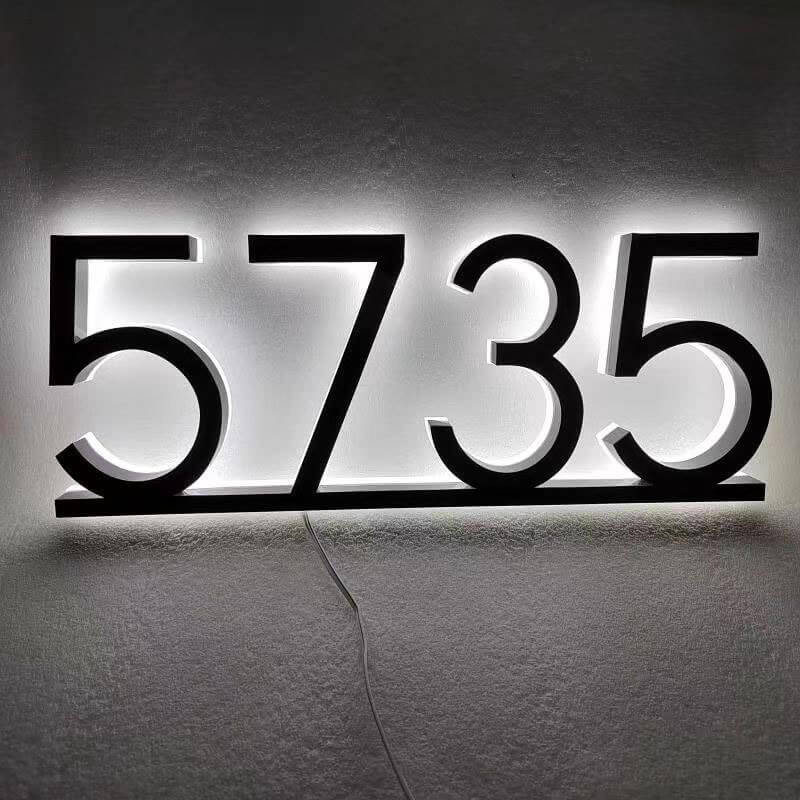 Rustproof metal LED address sign for coastal area homes