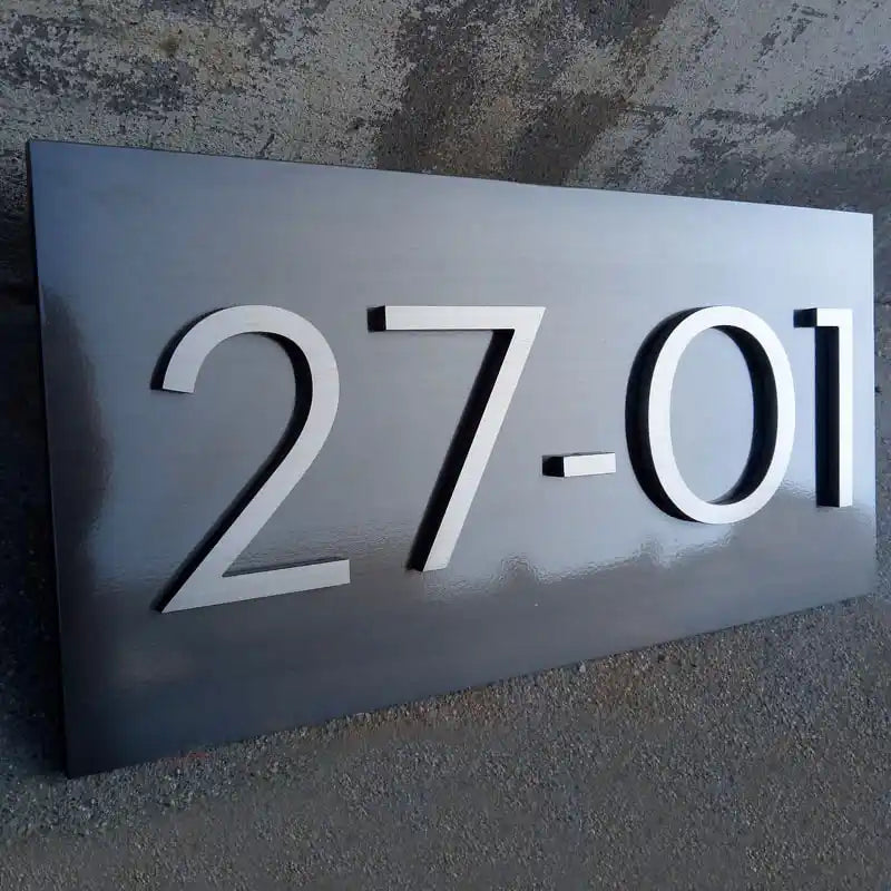 metal address plaque