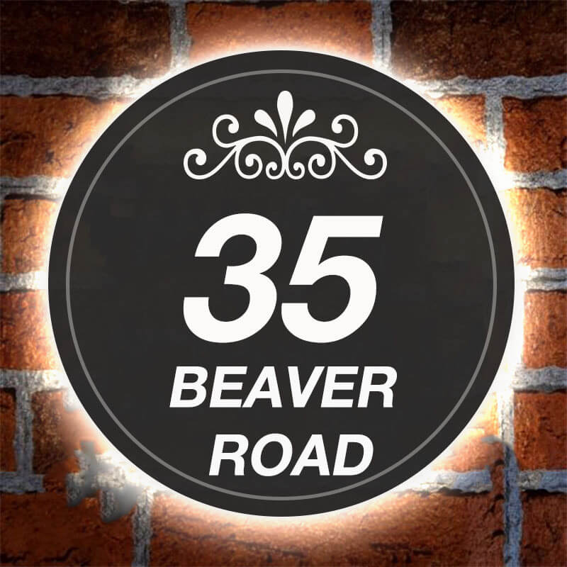 Illuminated Address PlaqueIllumianted House Number Plaque Box Signage. LED lights are durable, weather-resistant. 