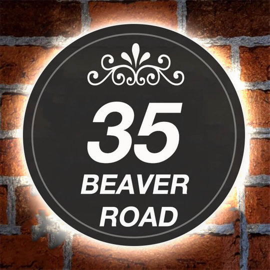 Illuminated Address PlaqueIllumianted House Number Plaque Box Signage. LED lights are durable, weather-resistant. 