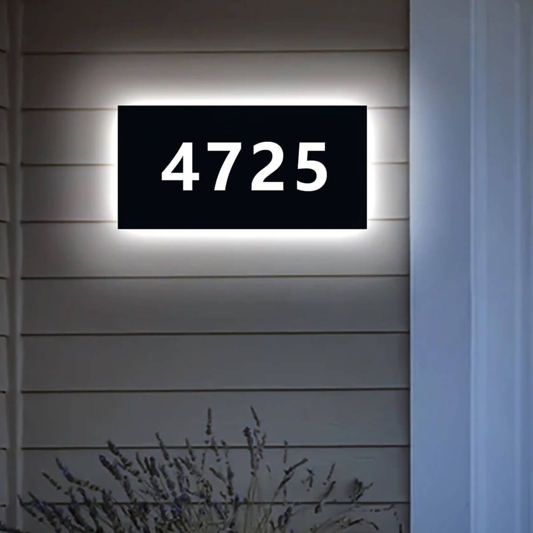 Illuminated house number plaque with light House Numbers Address Plaques