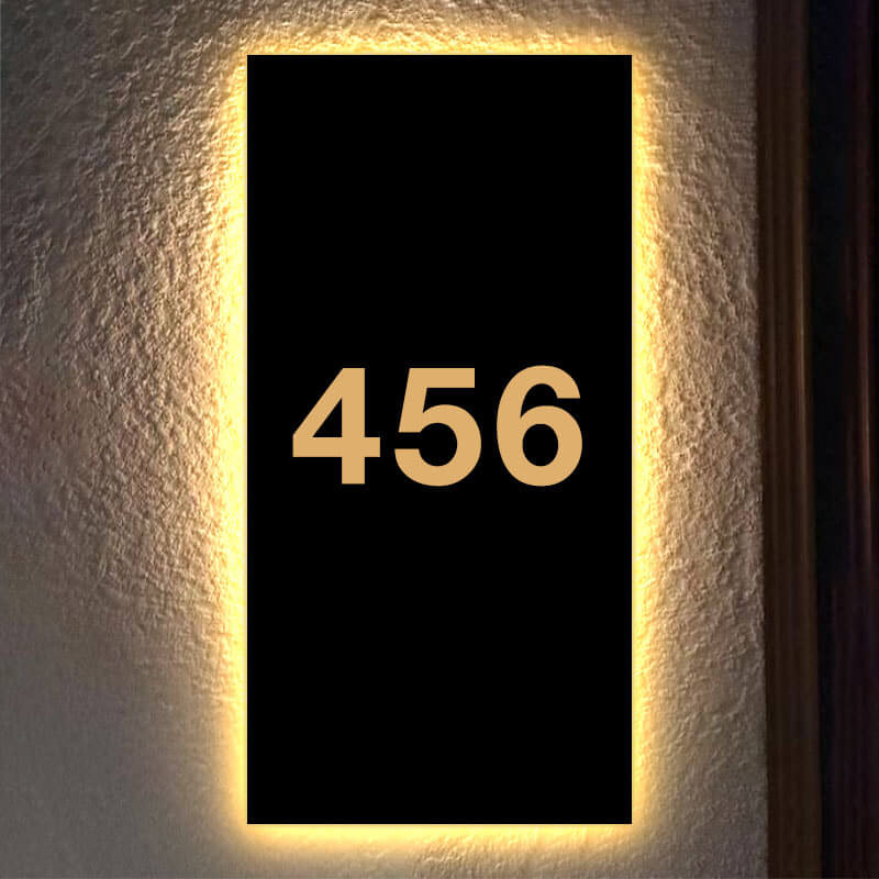 LED Modern Backlit House Address Numbers Illuminated House Numbers
