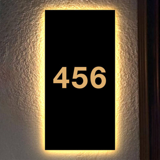 LED Modern Backlit House Address Numbers Illuminated House Numbers