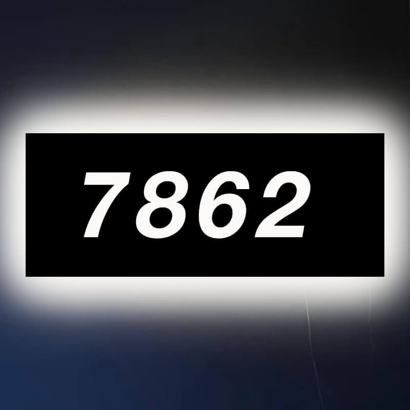 LED illuminated house number sign Solar Address Numbers