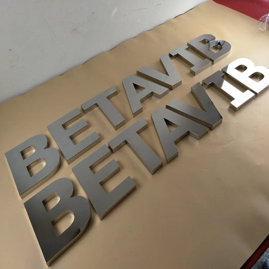 Laser cut stainless steel address signs for commercial buildings