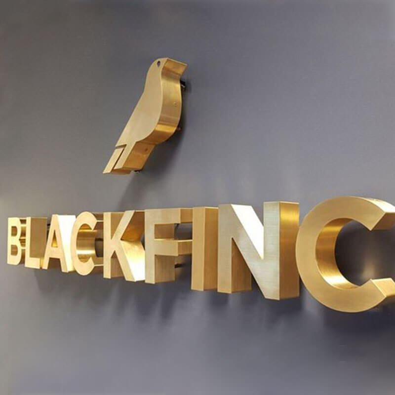 Laser cut stainless steel signs for storefronts custom company logos