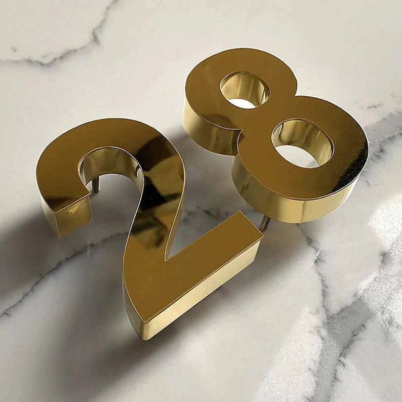 Laser engraved metal room number signs custom stainless