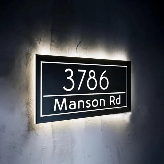 Light up House Numbers Address Number Led Light Box Horizontal Plaque
