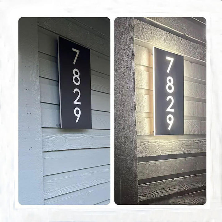 Modern Vertical Address Plaques - Illuminated House Numbers ...