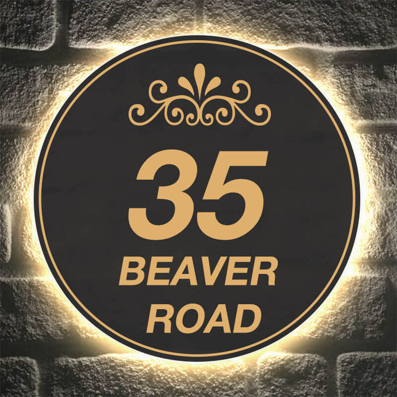 Lighted Address Plaques & Lighted Address Signs With a light-up sign on your wall, above your door, or on your lawn, you'll never receive a wrong delivery again.