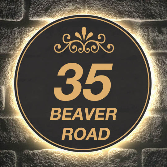 Lighted Address Plaques & Lighted Address Signs With a light-up sign on your wall, above your door, or on your lawn, you'll never receive a wrong delivery again.