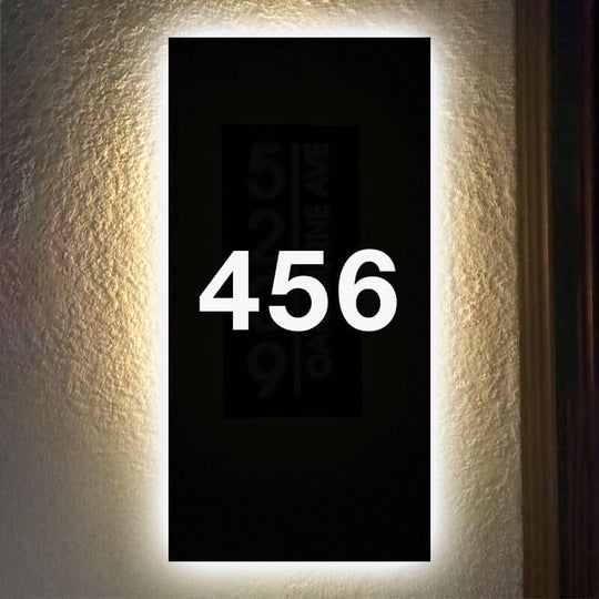 Lighted Address Signs Houses Modern Backlit Numbers led house numbers