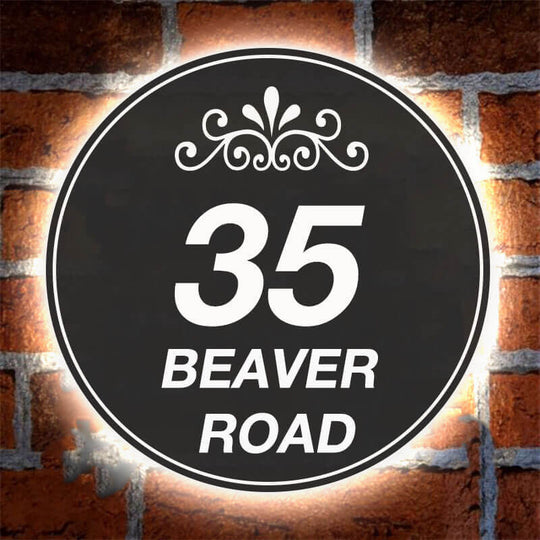 Lighted Address Signs Our illuminated address plaques are elegant and stylish. The design arrangements are versatile. 