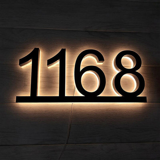Illuminated house numbers with optional decorative base