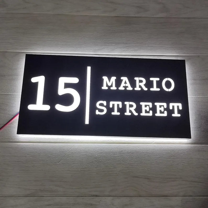 Metal Address Plaque Signs Lighted Lighted Address Signs metal house numbers