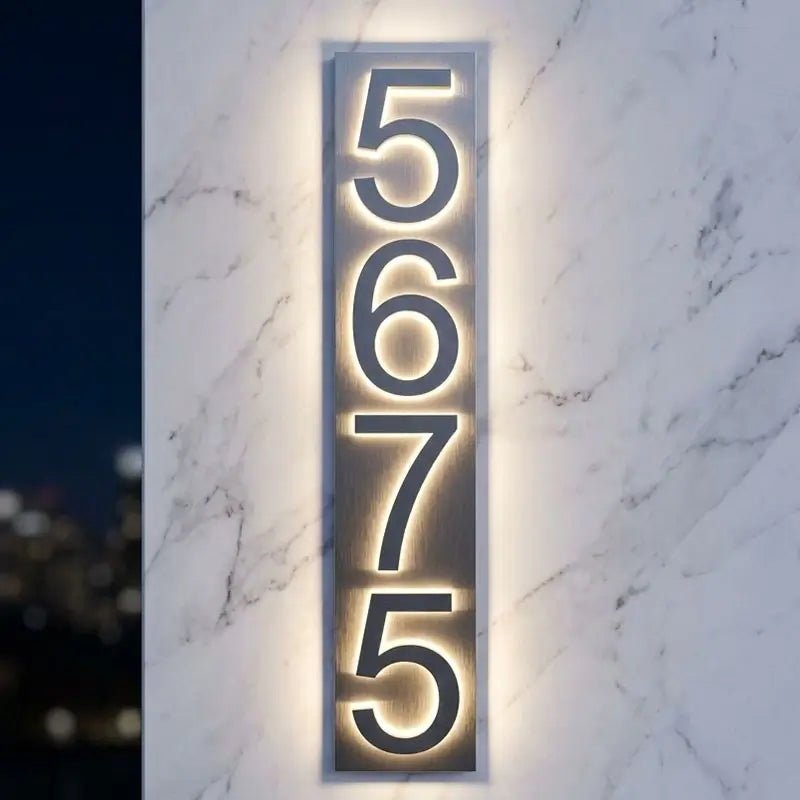 Custom Personalized Outdoor House Number Sign Address Plaque Display Panel Easy Install