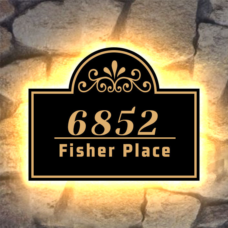 Modern House Numbers Lighted Address Signs For Houses Backlit LED Floating Address Numbers