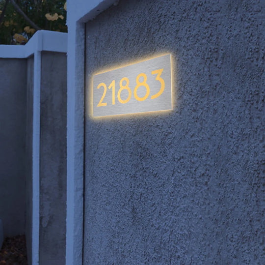 Modern illuminated address plaques Waterproof RGB Color Changing Remote Control