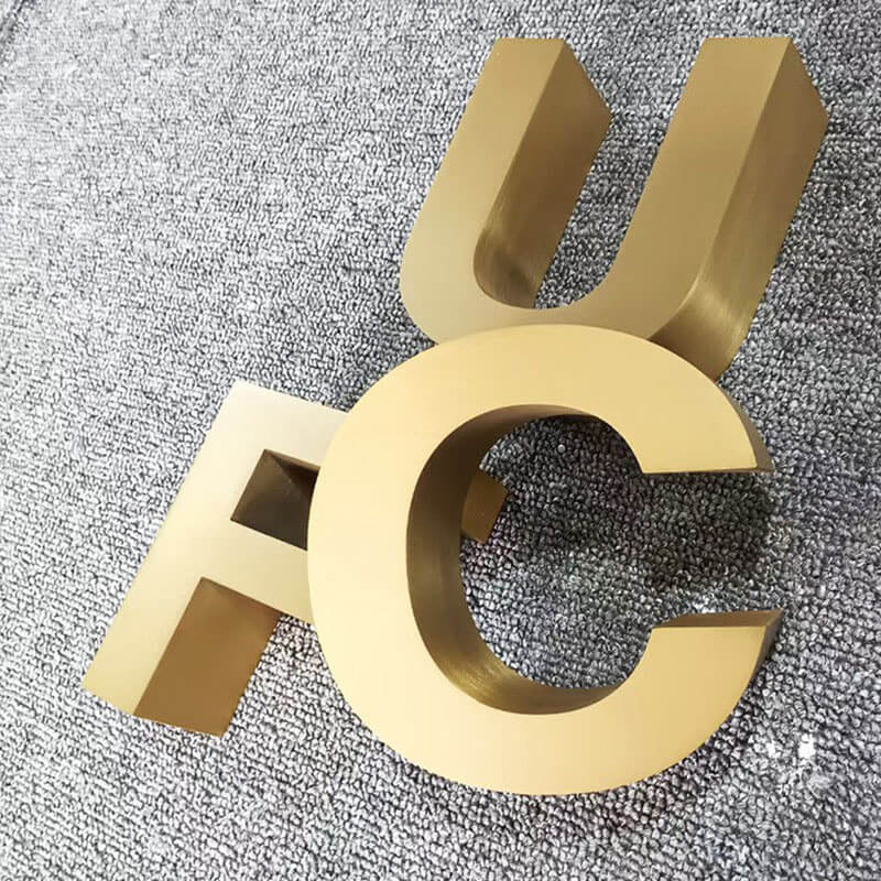 Outdoor metal business signs custom engraved stainless steel logos