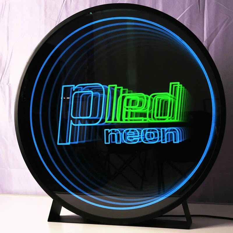 Personalized LED Infinity Mirror - Light Up Acrylic Name Plate, 3D Glowing Sign for Home Decor, Wedding, Man Cave, Special Gift