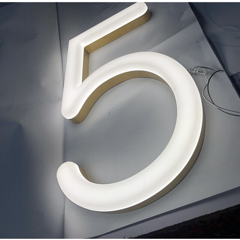 Personalized LED Neon Business Sign with LED Illuminated House Numbers for Outdoor Use  