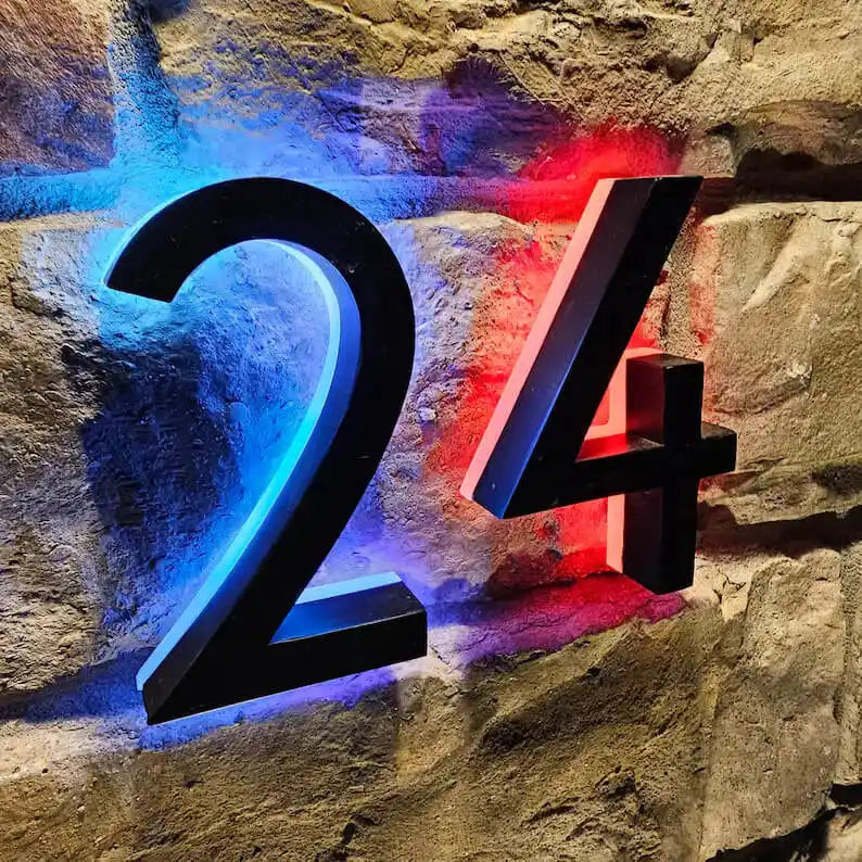 Unique custom house numbers with decorative design features 