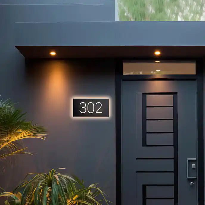 metal house number signs