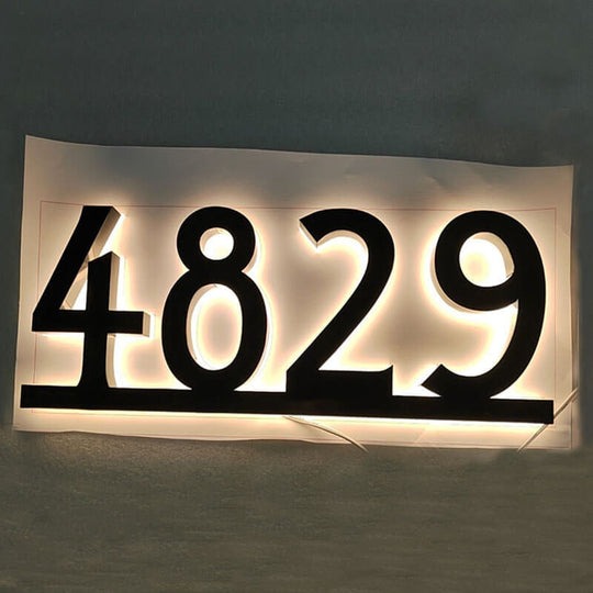 LED address plaque with optional decorative top crest