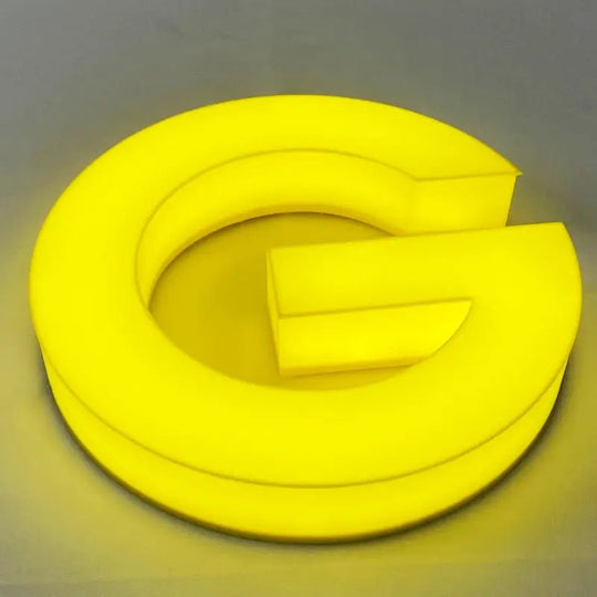 Side lit acrylic letters for retail stores